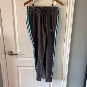 Adidas Charcoal Pants with Teal Accents